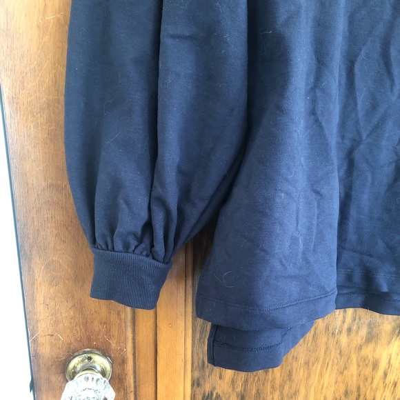 Navy Balloon Sleeve Top - Picture 5 of 5